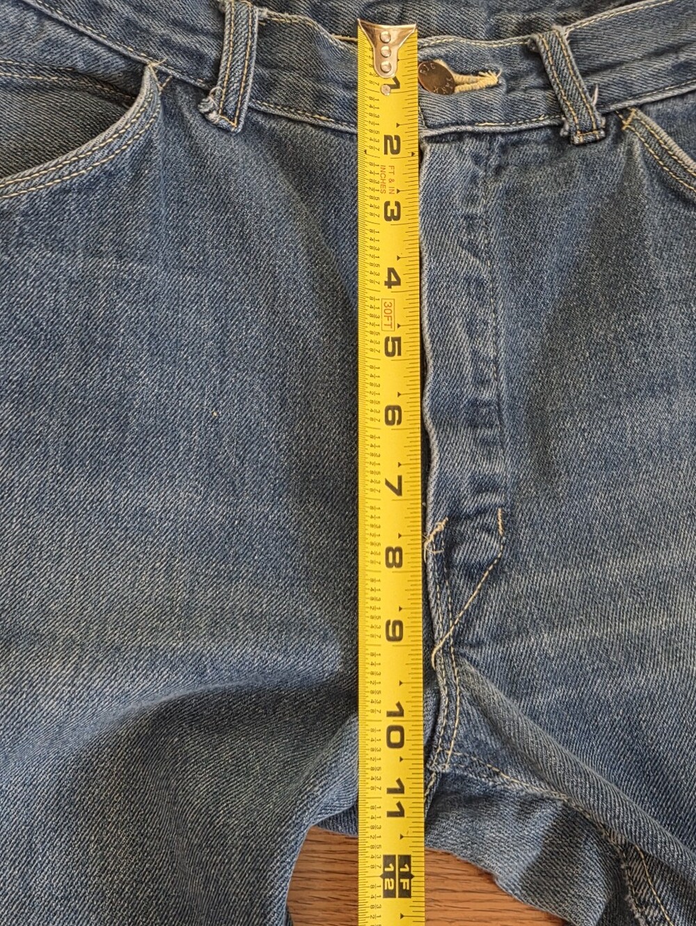 Vintage Big Yank Blue Jeans Men's 32x27 Fit Wide Flare Made in USA 70s Unisex - Picture 6 of 11